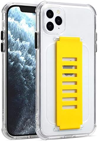 Grip2üWristband Holder Transparent Phone Case For iPhone 11 Pro - Yellow