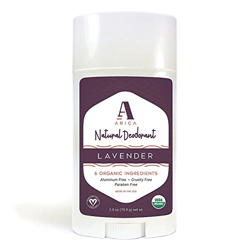 Arica Natural Deodorant | Organic Ingredients, Lavender Scent, Aluminum-Free 2.5 oz