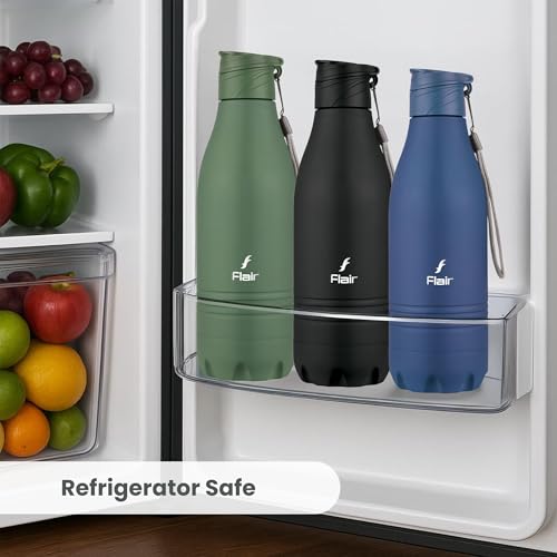 Image of FLAIR Champ DX 1100 ml Stainless Steel Water Bottle - Blue | BIS Certified & ISI Marked | SS 304 Food Grade | Fridge Bottle, Durable & Reusable Bottle for Office, Gym & Travel