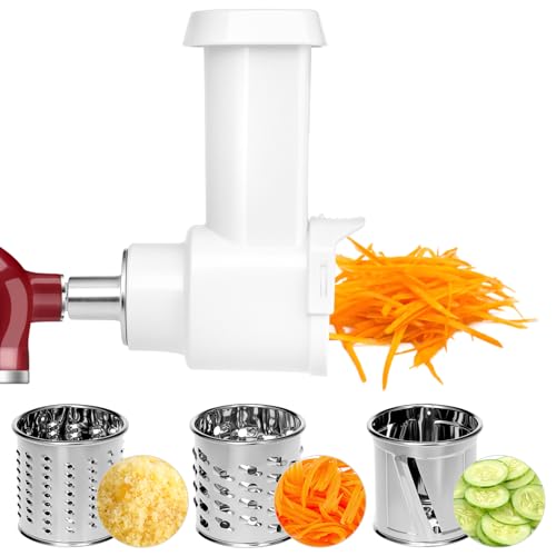 QWORK® Coupe légumes set, râpe en acier inoxydable, rape legume, compatible avec KitchenAid