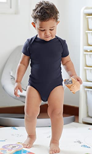 Image of KOH KOH Kids Short Sleeve Cotton Solid Lap Shoulder Baby Bodysuit
