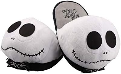uiuoutoy The Nightmare Before Christmas Jack Skellington Soft Warm Plush Slippers Funny Unisex House Shoes