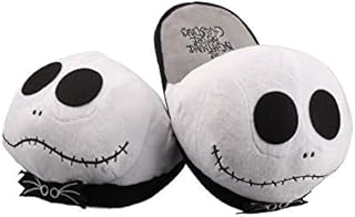 uiuoutoy The Nightmare Before Christmas Jack Skellington Soft Warm Plush Slippers Funny Unisex House Shoes