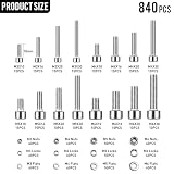 Zestaw śrub metrycznych M3, M3, M4, M5, M6, zestaw śrub z łbem cylindrycznym, śruby cylindryczne, śruby z gniazdem sześciokątnym i nakrętki ze stali nierdzewnej, zestaw śrub maszynowych