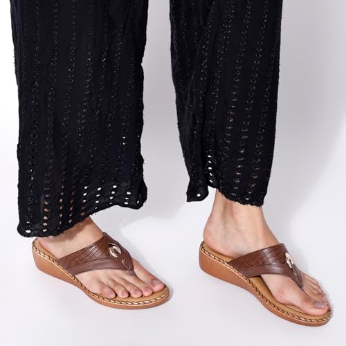 Image of TRASE Women's Flip-Flops & Slippers | Doctor Ortho Comfortable Chappal for Women & Girls | Light weight, Soft Footbed, Comfortable & Stylish | Diabetic & Orthopedic Footwear, Good for Knee & Foot Pain