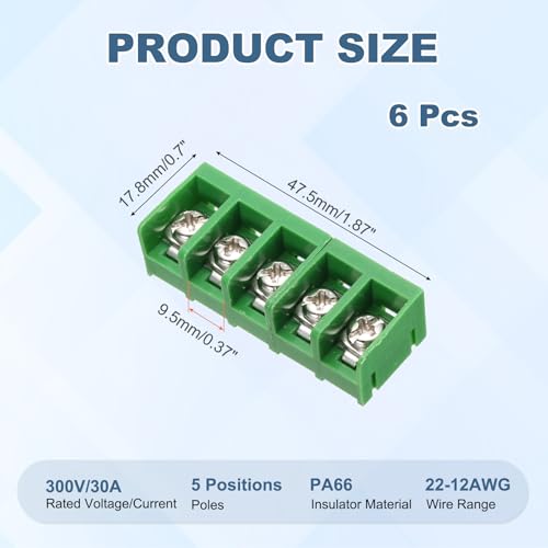 Tira de terminales para proyectos de electrónica, conector de tornillo verde para PCB 2