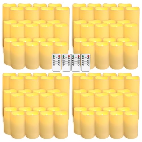 Image of 96-Pack LED Flameless Candles with Remote Control - Perfect for Home, Parties, and Special Occasions - Create a Magical Ambiance Effortlessly(Three Sizes)