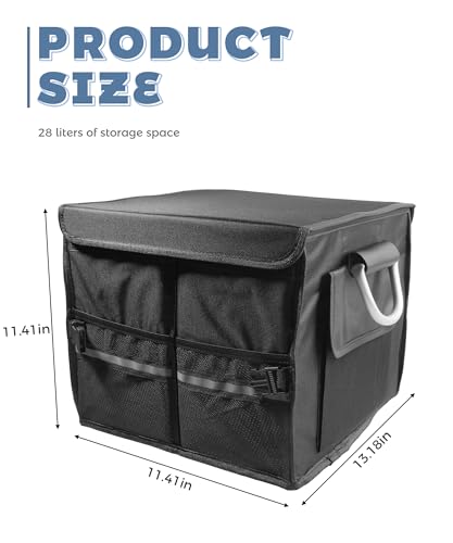 UNLRAE Trunk Organizer,Car Accessories Car Organizers and Storage,Collapsible Waterproof Oxford Trunk Organizer for SUV with Aluminium Alloy Handle,Suitable for All Trucks,SUVs,Vans,Jeeps,and Cars