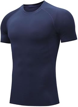 Mens Compression Shirts Short Sleeve Workout Baselayer Quick Dry Athletic T Shirts Sport Running Tops