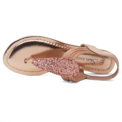 Image of Shoe Land Women's Flat Sandals - Fashion Thong & Gladiator Style with Elastic Strappy String Ankle Strap, Dressy Casual Comfortable Daily Wear, Trendy 2025