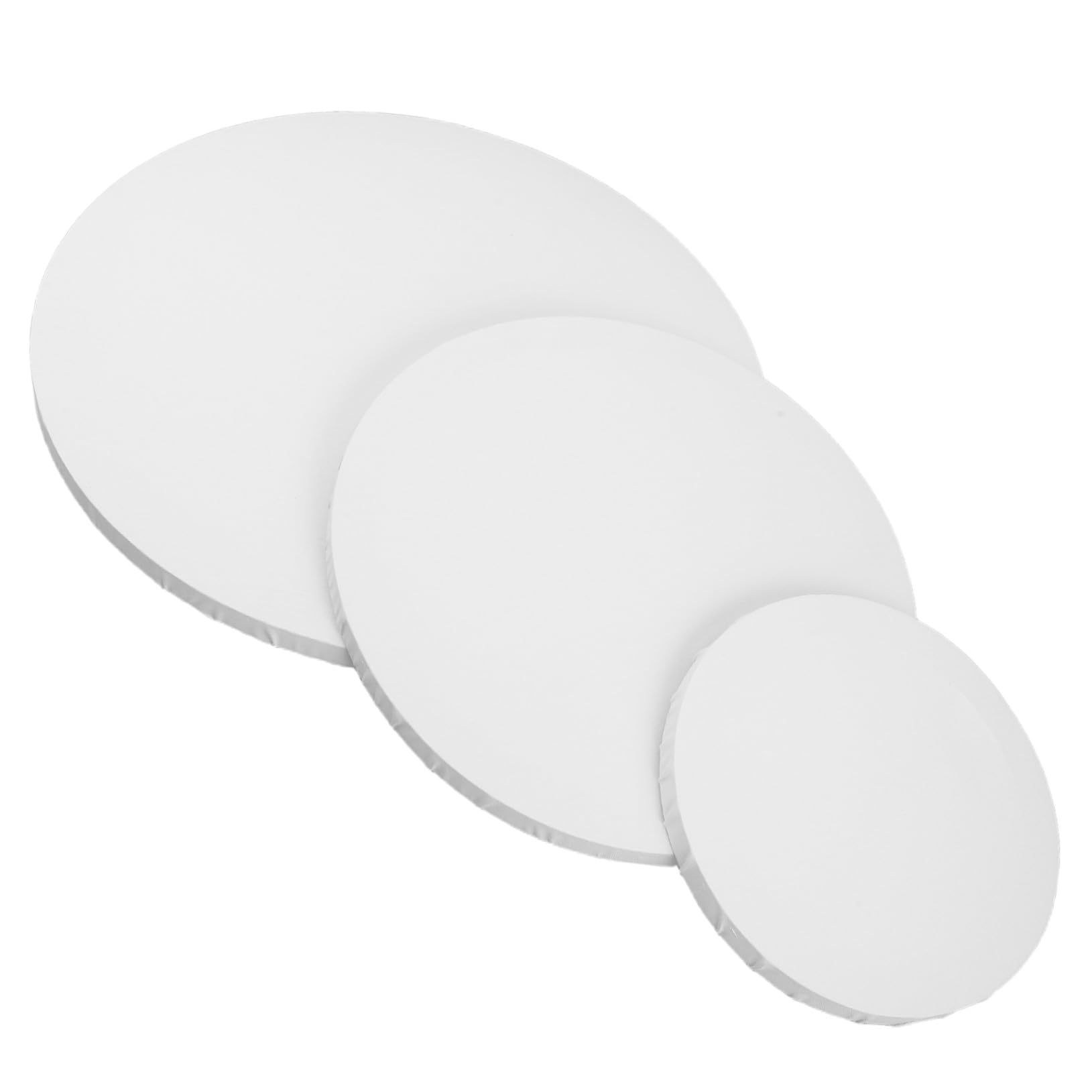 Angoily 3pièces Lot de Toiles Rondes Entoilées Coton Vierge pour Peinture à Huile et Dessin Artistique