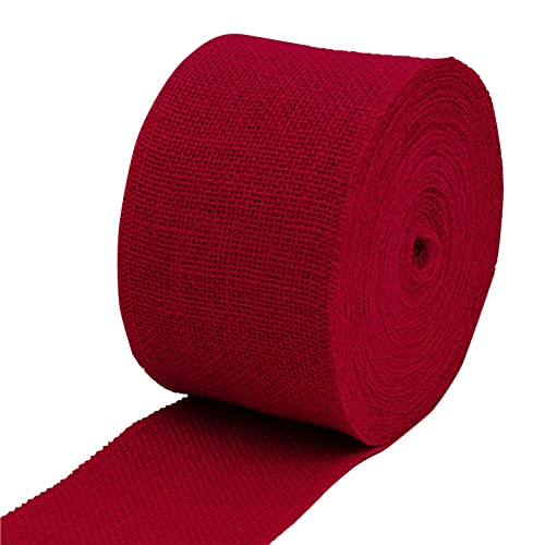 Lang Horn Rollo de cinta de yute para manualidades, cinta de regalo, rollo de cinta de yute rústico natural de 30 m para envolver regalos de Navidad (rojo, 10 metros x 10 cm) Cover