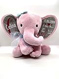 PINK Personalized Elephant Birth Stats Keepsake for Baby Girl, Baby Gift, Baby Shower, Newborn,...