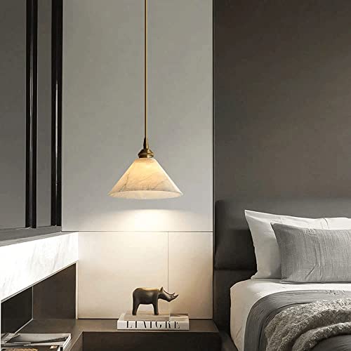Lustre E27 en marbre véritable et laiton ajustable pour chic intérieur - 6
