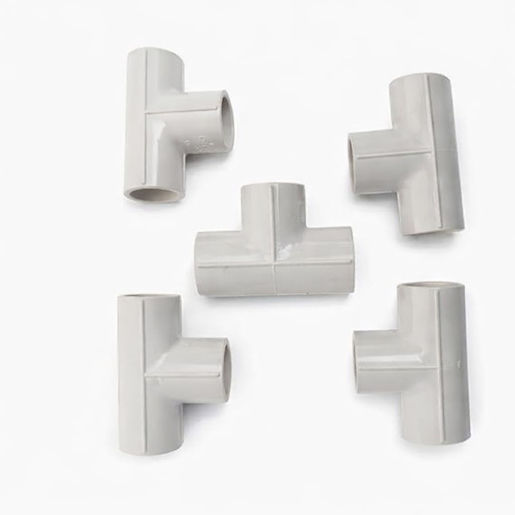 Nadeem's World UPVC Plain Tee Pipe Fitting, White, 1 Inch, 90 Degree Angle, 3-Way Joint, Pack of 5-image-48