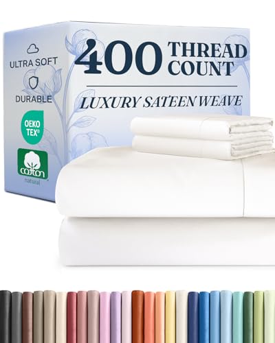 CGK Unlimited 400 Thread Count Cotton Bed Sheet Set -...