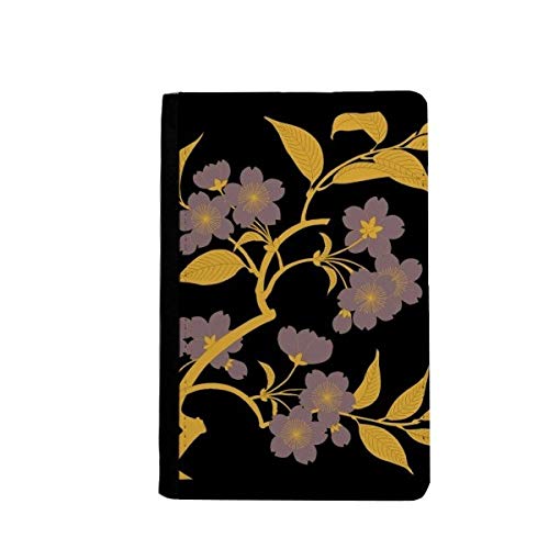 Portefeuille de voyage fleur noire et étui passeport pour globe-trotter