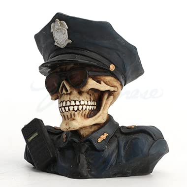 Busto de Resina Esqueleto Policía 2.38 Pulgadas miniatura 3