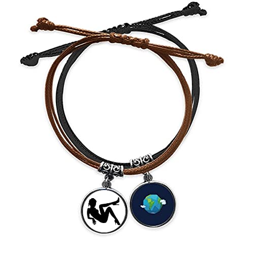 Pulsera cuerda Congreso Nacional cadena de mano cuero tierra accesorio ajustable