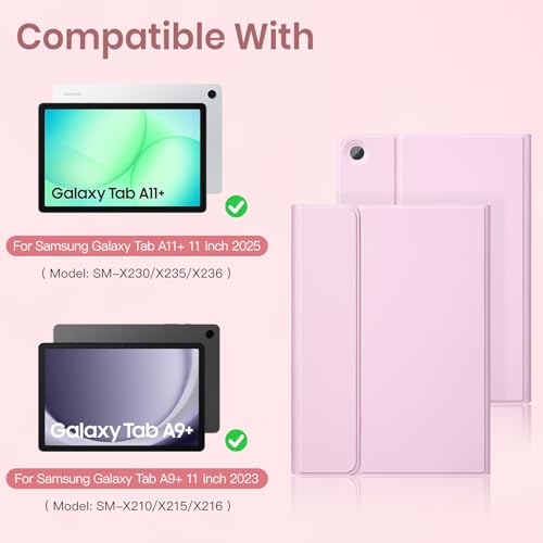 Teclado Bluetooth inalámbrico desmontable para Samsung A11+ Plus rosa 3