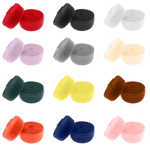 Jinsion - Bande à coudre - Fermeture 1 m - Ruban à crochet fort et boucle - Adhésif nylon vêtements/artisanat