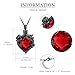 shajwo Cremation Jewelry Rose Flower Heart Urn Necklaces for Ashes for Women Memorial Human Ashes Pendant,Black Red