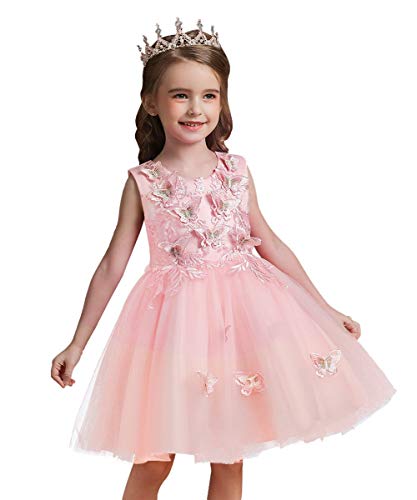 HIHCBF Girls Princess Butterflies Tulle Dress Embroidery Pageant Birthday Party Communion Wedding Evening Dance Ball Gowns2