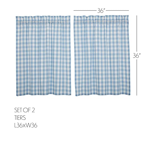 VHC-Brands-Annie-Blue-Buffalo-Check-Farmhouse-Tier-Kitchen-Curtain-Set-36×36 VHC Brands Annie Blue Buffalo Check Farmhouse Tier Kitchen Curtain Set 36×36