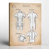 Surfing Wall Art, Surf Body Suit Patent Canvas Print, Ready To Hang for Living Room Home Wall Art, C2640-16x20