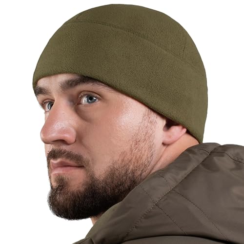 M-Tac Elite Fleece Watch Cap - Military Tactical Beanie Hat Winter Skull Cap (Olive Dark, L)