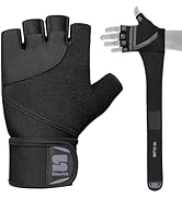 Stealth Sports Weight Lifting Gloves with Wrist Wrap Support Padded Palm Protection Exercise Gym ...