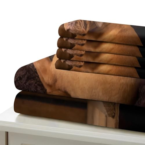 Housse de couette chiot mignon drap de lit double imprimé 3D