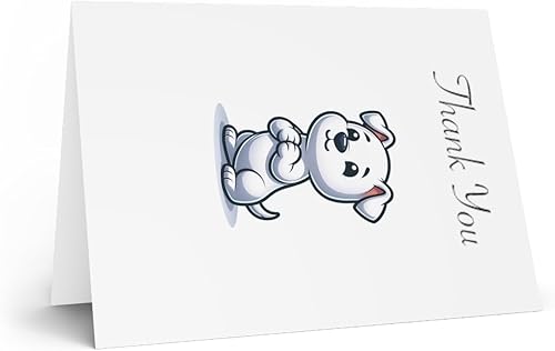 Miniatura 2 de DistinctInk Greeting CardNote Card -Dogo Argentino Puppy Cartoon Birthday - PACK of 3