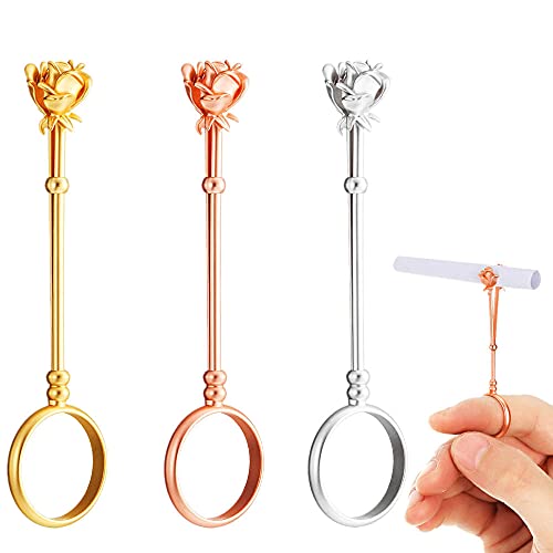 PANDABOOM 3 StüCk Rose Ring Zigarettenspitze, Verstellbarer Zigarettenspitze Ring, Finger Zigarettenspitze Ring, Joint Holder, Zigarettenspitze, Raucher Zigarettenspitze Ring Cover
