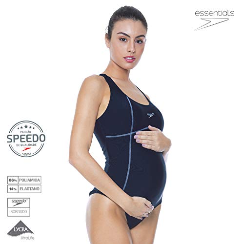 Speedo Cozy Maillot, Feminino, Azul, GG