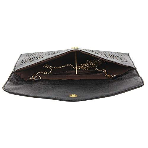 Retro Hollow Cutout Pruple Womens Handbags For Women Shoulder Bag Purse Wedding Clutch Women Hand Bags Envelope Wedding Party Chain Shoulder Bag Day Evening Clutch Bag Black #TOP4
