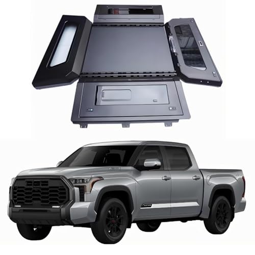 KDUTDS Tonneau Cover Pickup Truck Topper Bed Cap Canopy Compatible For Toyota Tundra 2022 2023 2024 2025 Bed Cover with Lock Hardtop accessories 5.5ft Short Bed / 6.5ft Standard Bed(5.5ft Side Glass S