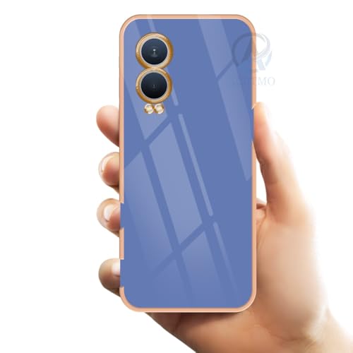 Image of AESTMO Back Case Cover for OnePlus Nord CE 4 Lite 5G Back Cover | Gold Electroplating Chrome | Raised Edges | Super Soft-Touch | Bumper Back Case for OnePlus Nord CE 4 Lite 5G (Gold & Blue)