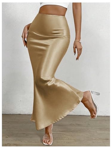 SOLY HUX Women's Maxi Skirt High Waisted Fishtail Bodycon Elegant Long Skirts3