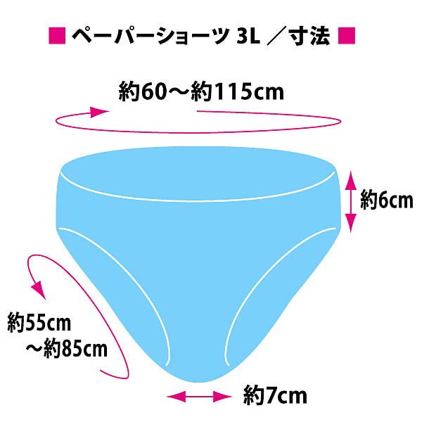 Amazon | 使い捨て／業務用／50枚入【紙パンツ／3Lサイズ（ウエスト約