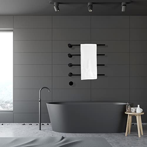 Calentador de toallas blanco de 4 barras con interruptor integrado para pared 7