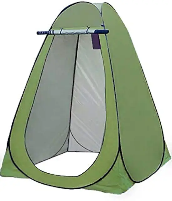 Green Portable Pop-Up Shower Tent for Camping & Beach Changing
