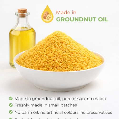 Image of Snacktik BHELPURI SEV Pack of 2 | Made in Groundnut Oil | Fresh in Small Batches | Regional & Authentic Taste of Homeland | No Preservatives | No Maida | 150g Each | No Palm Oil
