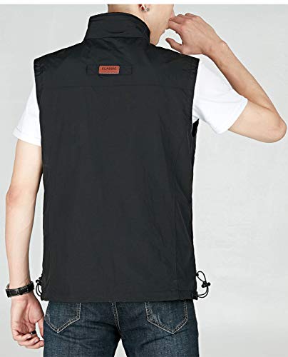 Image of Hixiaohe Mens Lightweight Vest Outerwear Casual Summer Outdoor Travel Vest for Hiking Fishing Golf Photo Work with Pockets
