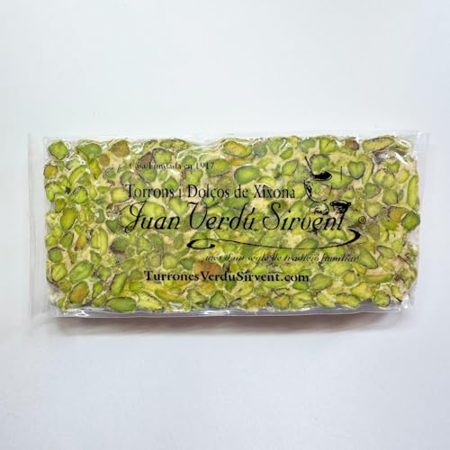 Turrón Imperial de Pistacho Artesano (Pistacho 65% y Miel de azahar 20%) 200 grs. - Juan Verdú Sirvent