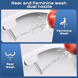 Elongated Bidet Toilet Seat with Quiet-Close, Non-Electric Bidet Toilet Seat with Self Cleaning Dual Nozzles, Fit Elongated Toilet Seat, White Bidet Attachment with Brass inlet Elongated Bidet Toilet Seat with Quiet Close Non Electric Bidet Toilet Seat with Self Cleaning Dual Nozzles Fit Elongated Toilet Seat White Bidet Attachment with Brass inlet