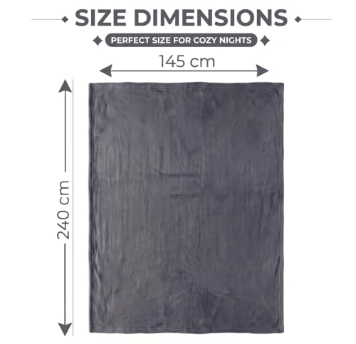 Image of HOMEKART 300 TC All Season Solid /Plain Lightweight Polar Fleece Single Bed Blanket (152 x 230 cm), Grey