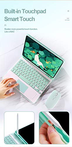 Funda con teclado para iPad 10.2 desmontable Bluetooth trackpad morada 5