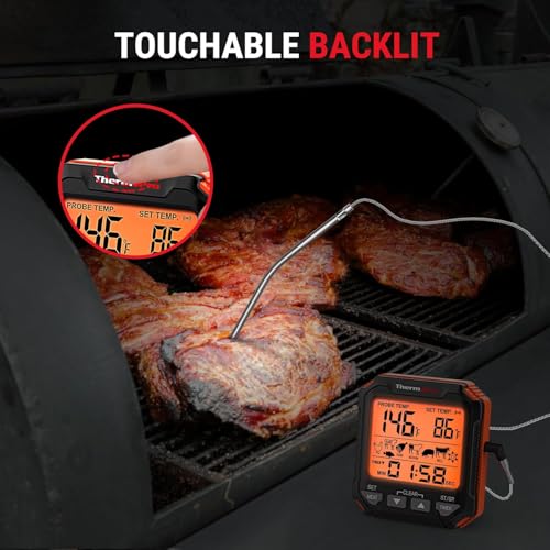 Image of LABART ThermoPro TP716 Digital Meat Thermometer for Grilling, Backlit Meat Thermometer Oven Safe with 1 Meat Probes, Food Thermometer for Cooking with Temp Alert for Smoker, BBQ, Oven