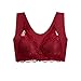 Señoras Push Up Moda Encantador Cómodo Transpirable Sin Anillo De Acero Sexy Encaje Frontal Hebilla Sujetador Mujeres Ropa Interior, rosso, XL